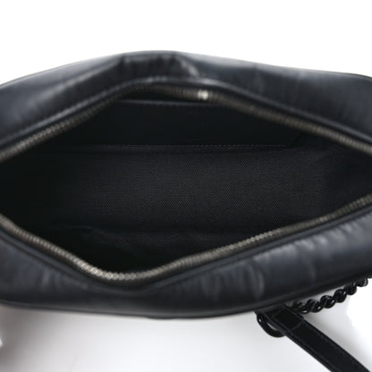 Gucci Calfskin Matelasse Monochrome Small GG Marmont Chain Shoulder Bag Black 5 of 13