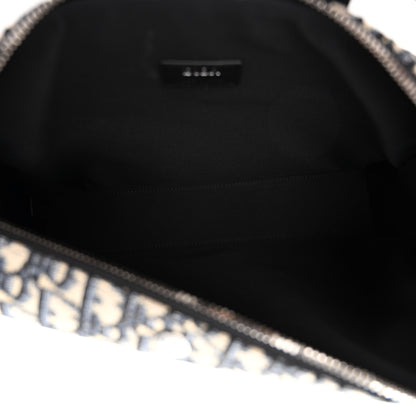 Christian Dior Oblique Jacquard Grained Calfskin Lingot Pouch Beige Black 5 of 10