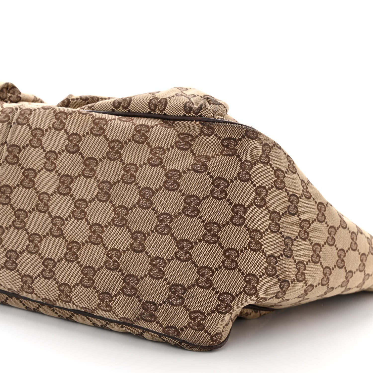 Gucci GG Monogram Medium Web Handle Double Pocket Tote Brown 10 of 11