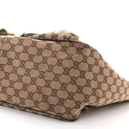 Gucci GG Monogram Medium Web Handle Double Pocket Tote Brown 10 of 11
