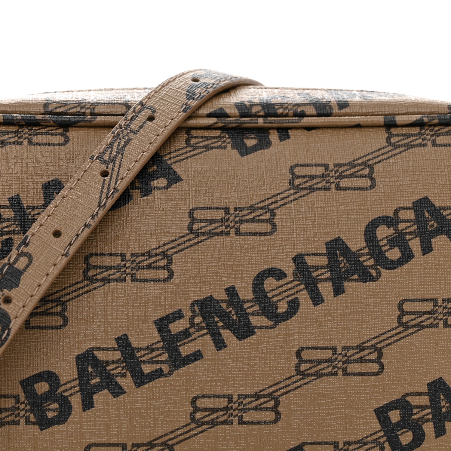 Balenciaga Coated Canvas BB Monogram Allover Logo Small Camera Bag Beige Brown Black 8 of 10