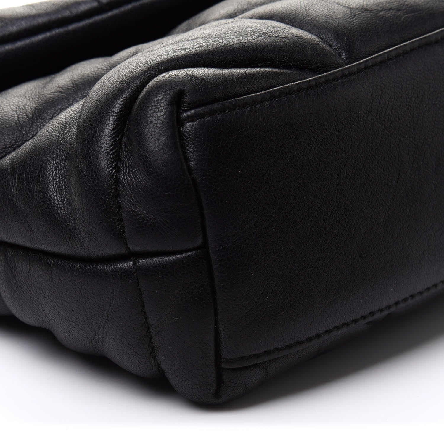 Saint Laurent Lambskin Quilted Toy Loulou Puffer Monogram Chain Satchel Black 9 of 16