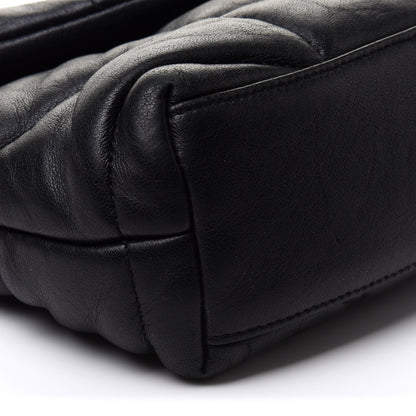 Saint Laurent Lambskin Quilted Toy Loulou Puffer Monogram Chain Satchel Black 9 of 16