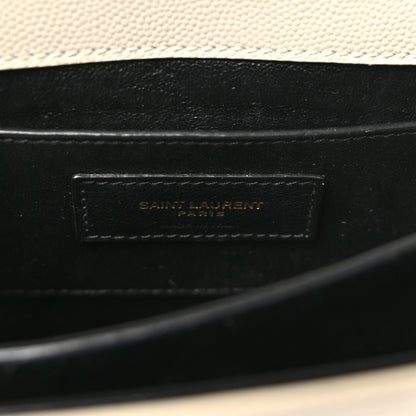 Saint Laurent Grain de Poudre Mini Classic Monogram Cassandra Top Handle Vintage White 6 of 9