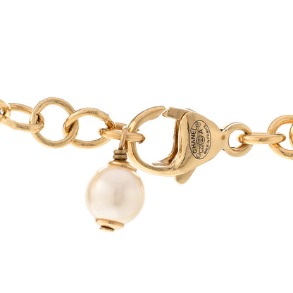 Chanel Crystal Pearl Bead CC Choker Gold Pink 5 of 6