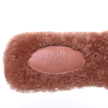 Hermes Woolskin Oran Sandals 39.5 Rose Aube 7 of 8