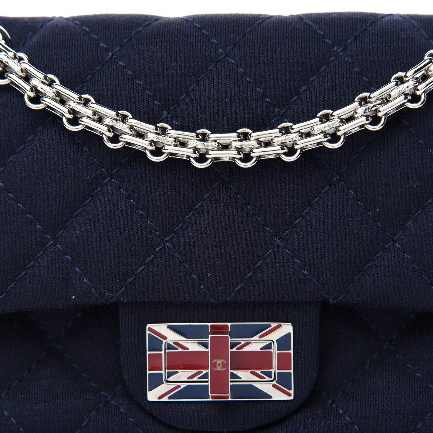 Jersey Quilted 2.55 Reissue Mini Flap Navy Blue