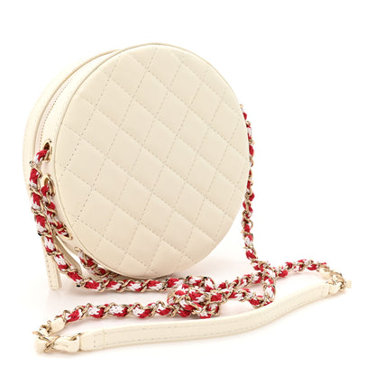 Chanel Lambskin Coco Lifesaver Round Bag Red White 3 of 11