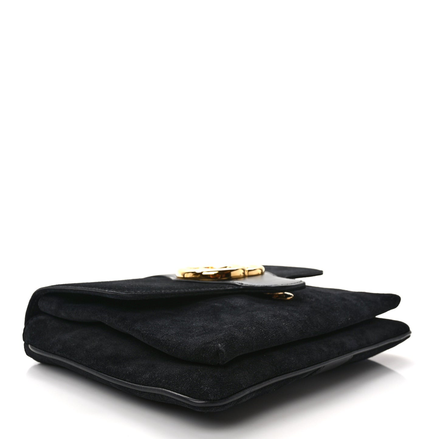 Suede Medium Arli Flap Shoulder Bag Black
