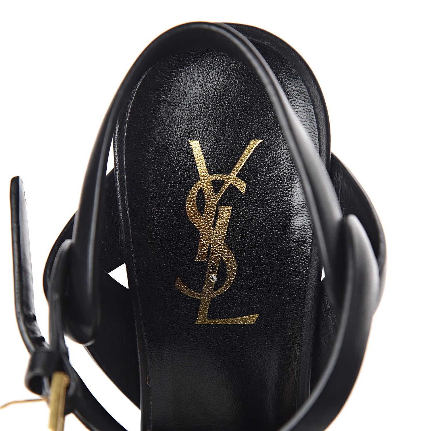 Saint Laurent Calfskin Tribute 105 Platform Sandals 37 Black 6 of 11