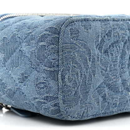 Chanel Denim Quilted Sweetheart Small Vanity Case With Chain Blue 9 of 13