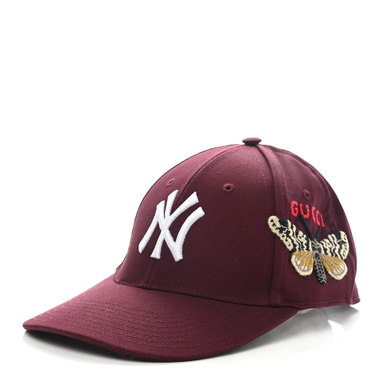 Gucci X MLB Cotton NY Yankees Baseball Hat 57-61 Lacquer 1 of 9