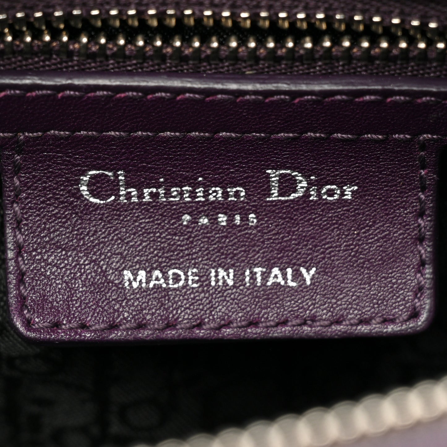 Lambskin Cannage Medium Lady Dior Purple