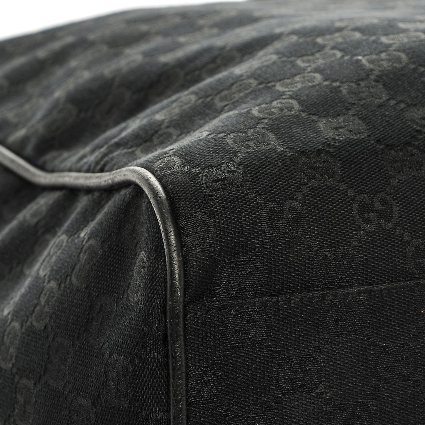 GG Monogram Web Large Collapsible Carry On Duffle Bag Black