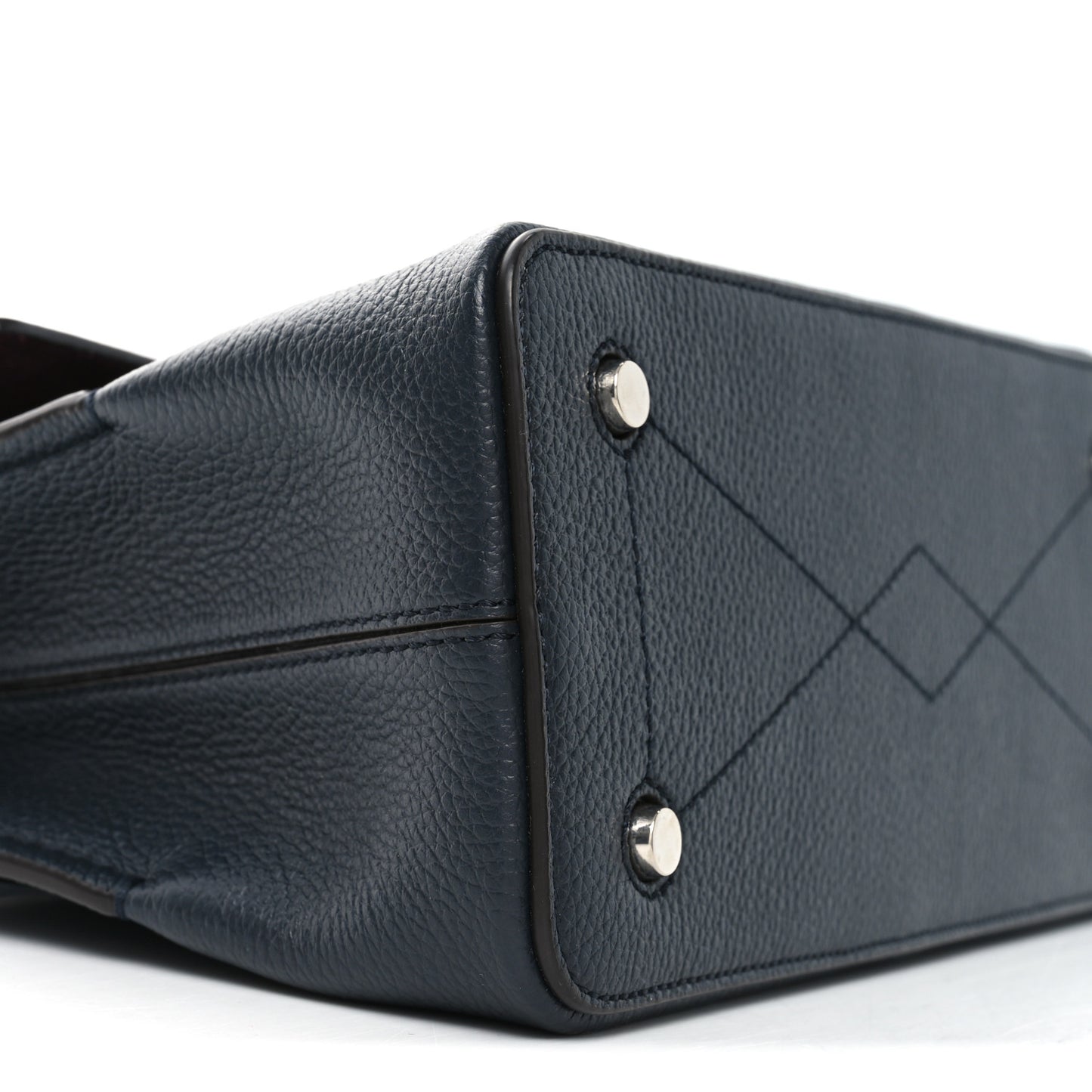Small Classic Grain Calfskin Mini Seaton Midnight Blue