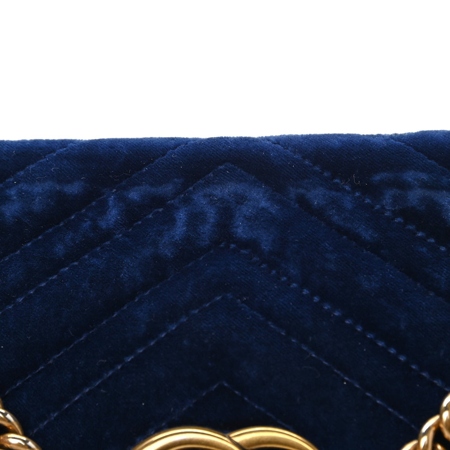 Velvet Matelasse Small GG Marmont Shoulder Bag Cobalt Blue