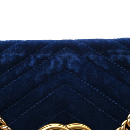 Gucci Velvet Matelasse Small GG Marmont Shoulder Bag Cobalt Blue 19 of 20