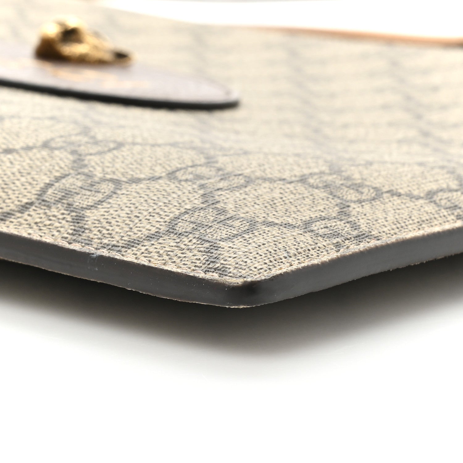 Gucci GG Supreme Monogram Neo Vintage Zip Wristlet Pouch Beige New Acero Crop 8 of 12