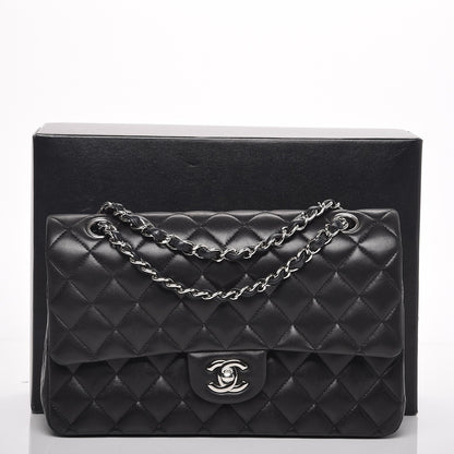 Chanel Lambskin Quilted Medium Double Flap Black 8 of 8