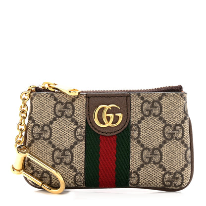 Gucci GG Supreme Monogram Web Ophidia Key Case Beige New Acero 1 of 8
