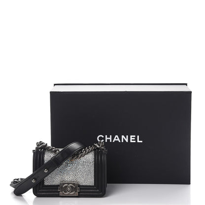 Chanel Galuchat Stingray Mini Boy Flap Black Silver 11 of 11