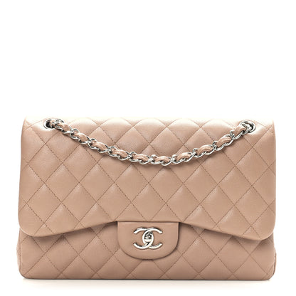 Chanel Caviar Quilted Jumbo Double Flap Beige 1 of 8