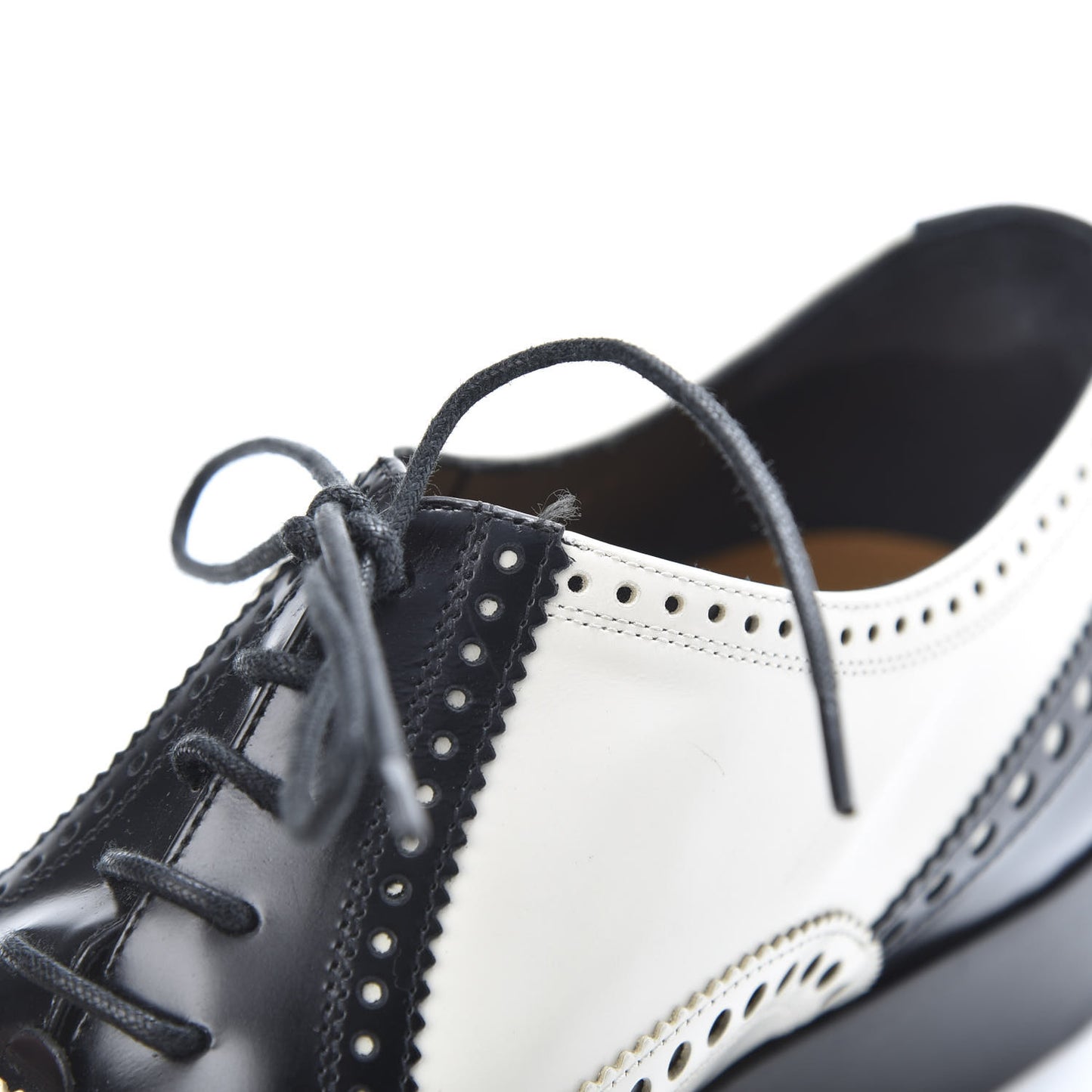 Calfskin Diorunit Oxford Flats 40.5 Black White