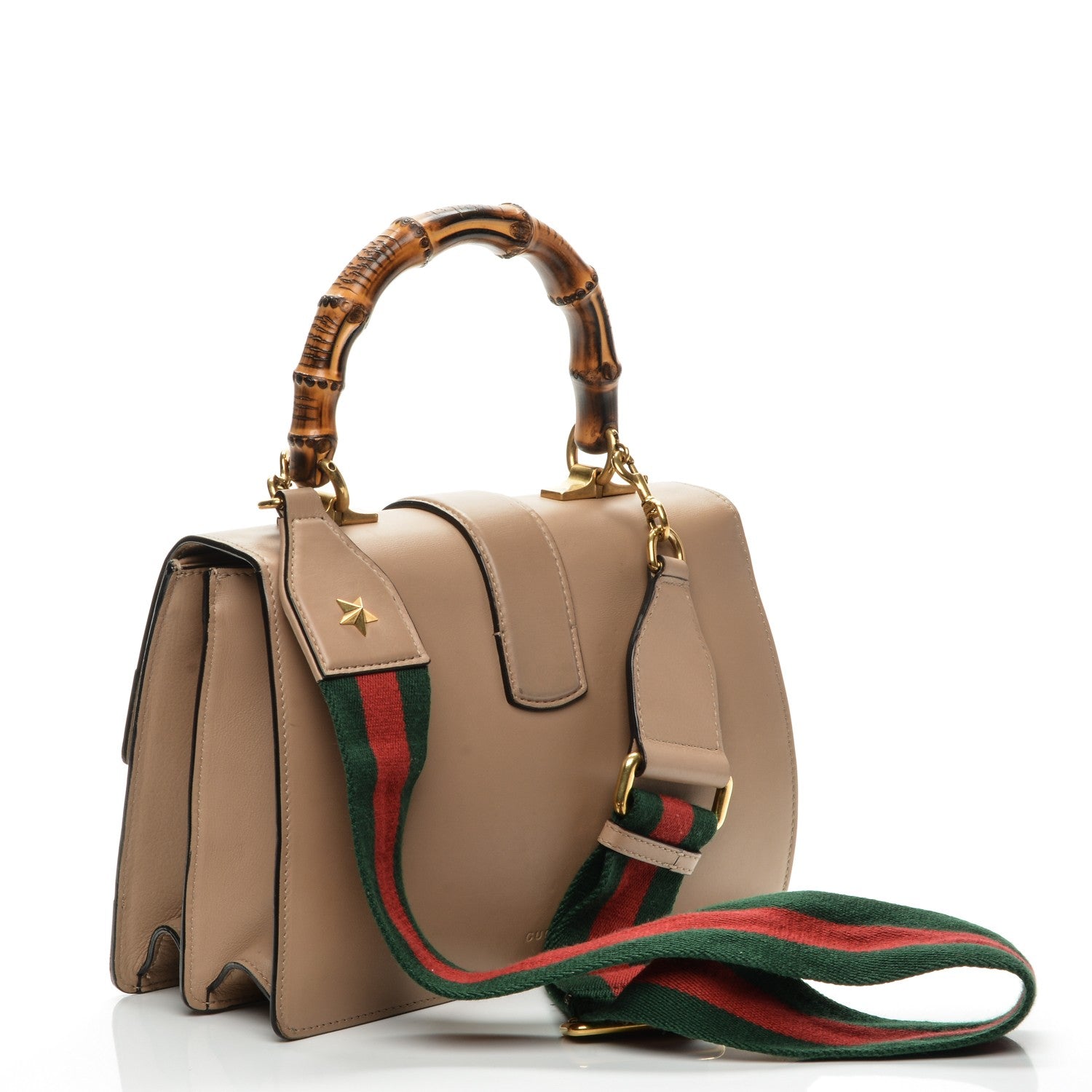 Gucci Calfskin Bamboo Web Medium Dionysus Top Handle Bag Camelia Bright Evergreen Hibiscus Red 3 of 16
