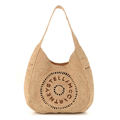Stella McCartney Raffia Logo Medium Slouchy Tote Bag Beige 1 of 10