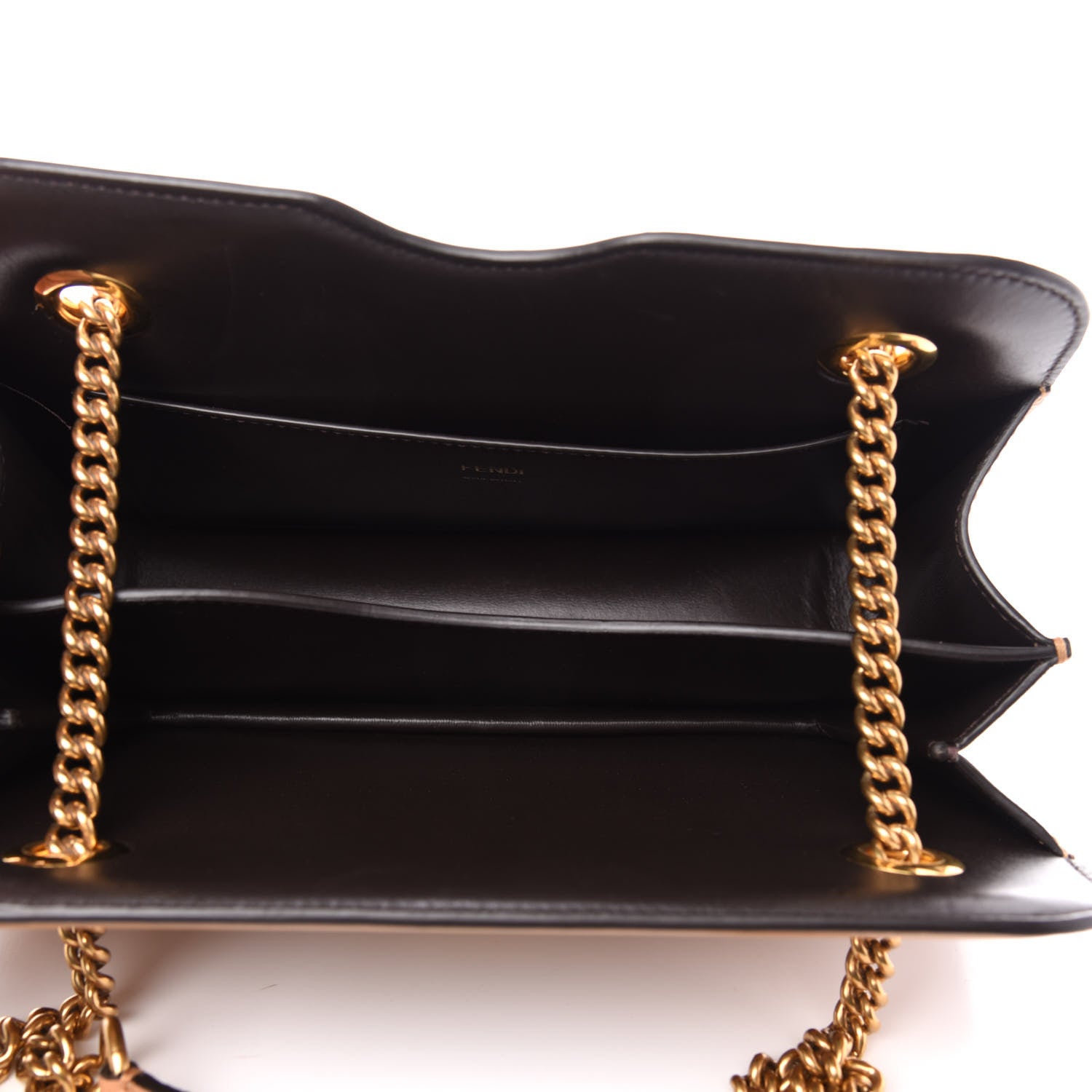 Fendi Vitello King Nubuck Pequin Karligraphy Pocket Shoulder Bag Biscuit Tobacco Moro 6 of 14