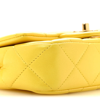 Chanel Pearly Lambskin Pearl Quilted Mini Flap Yellow 9 of 10
