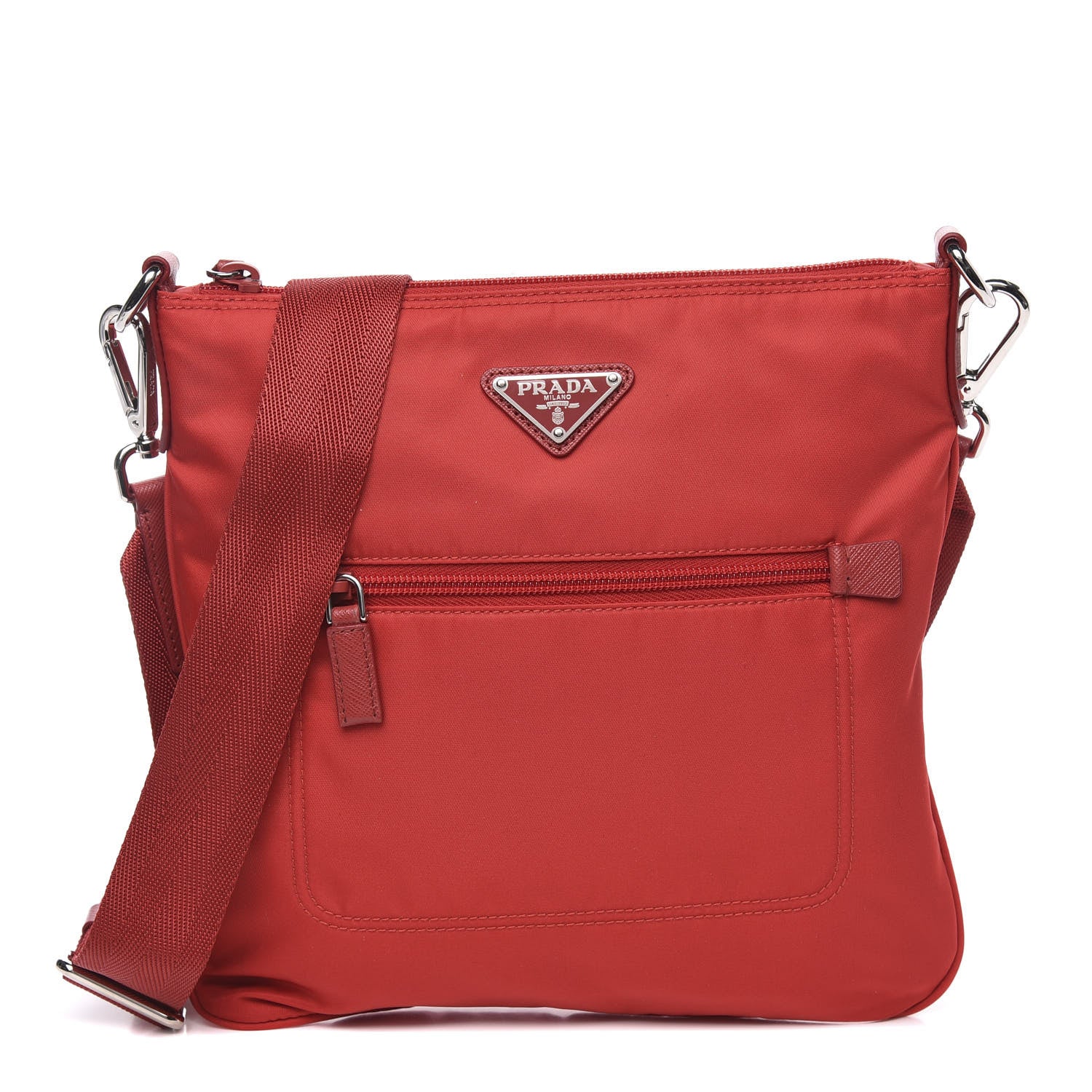 Prada Nylon Vela Flat Messenger Rosso 1 of 8