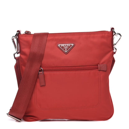 Prada Nylon Vela Flat Messenger Rosso 1 of 8