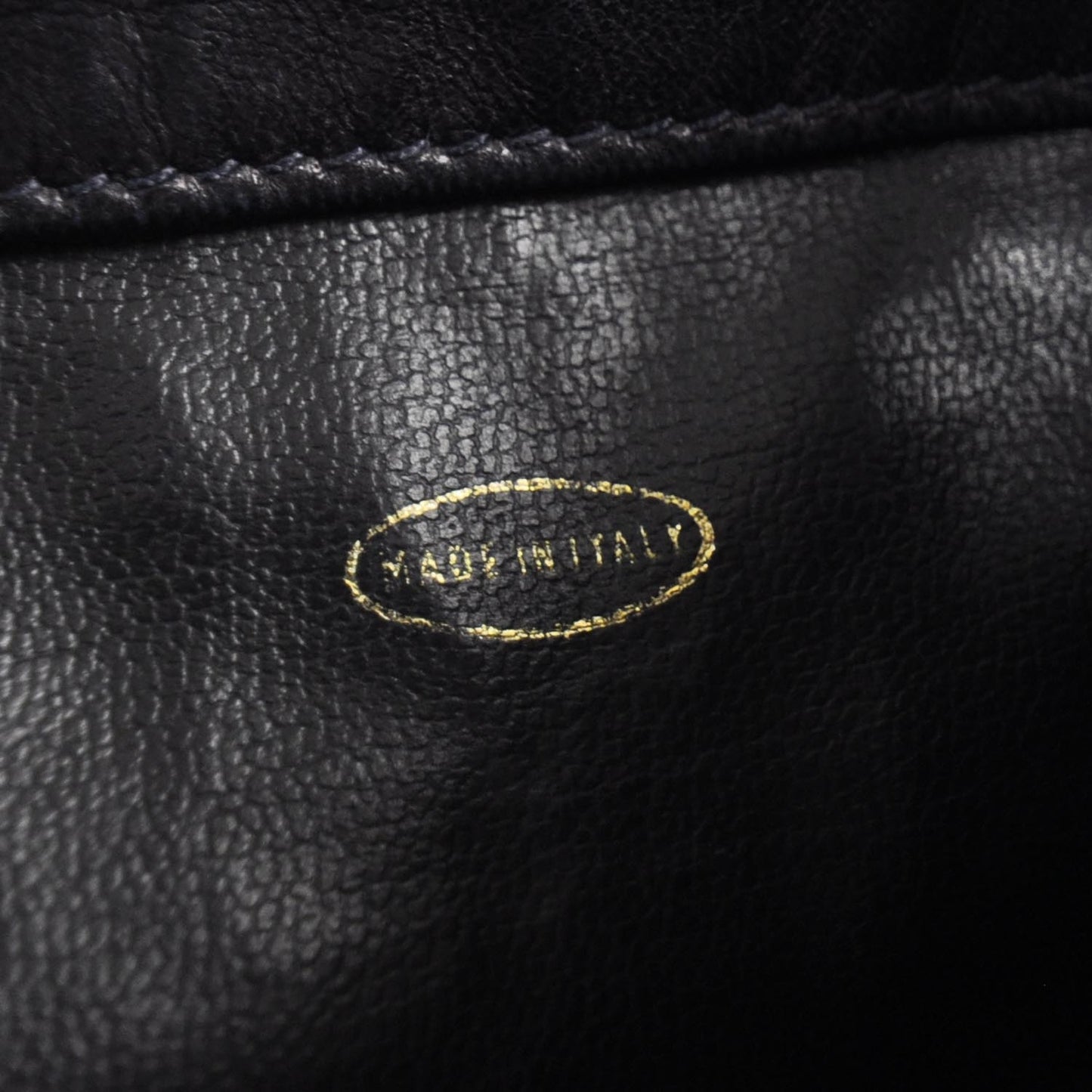 Lambskin CC Drawstring Bag Navy Blue
