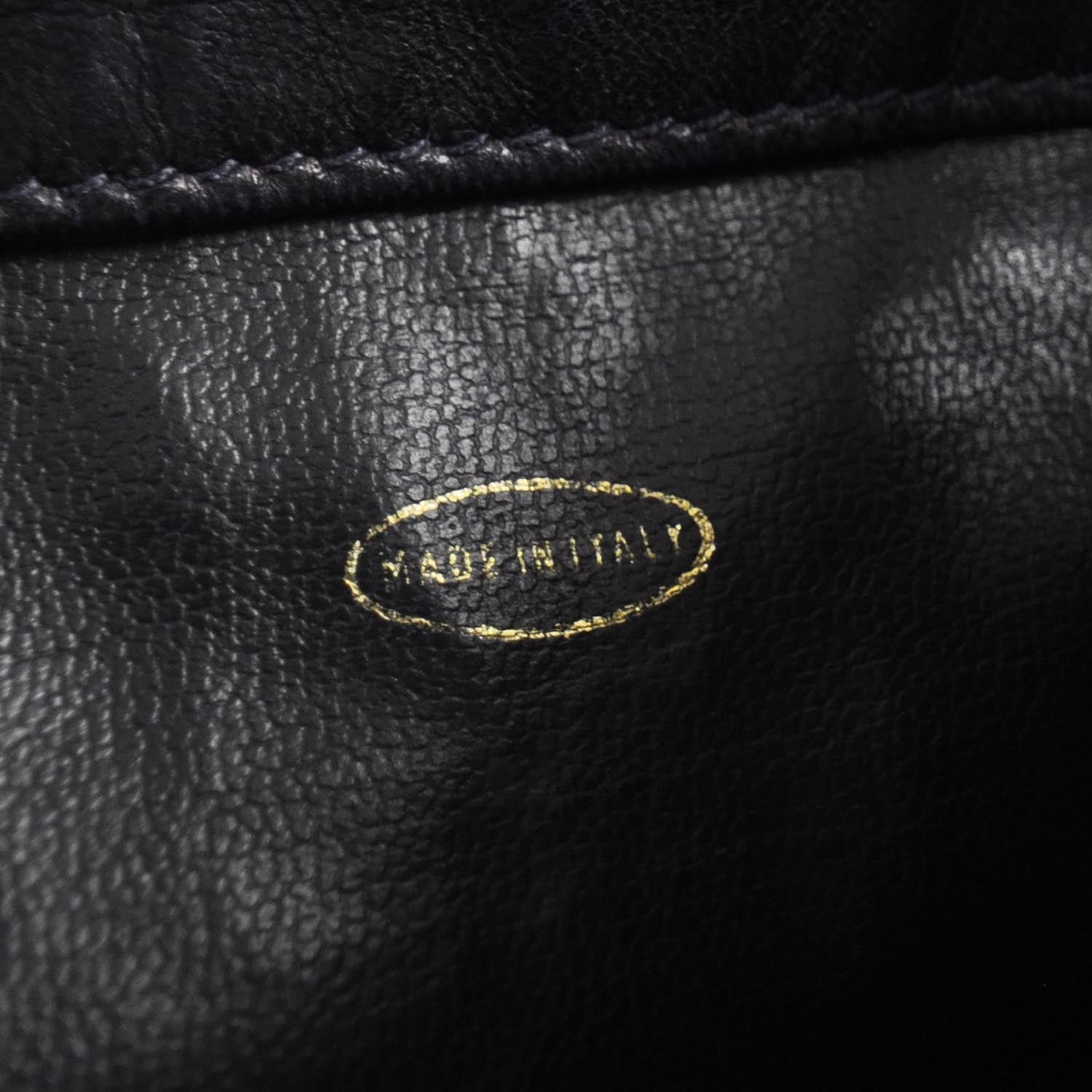 Chanel Lambskin CC Drawstring Bag Navy Blue 7 of 10