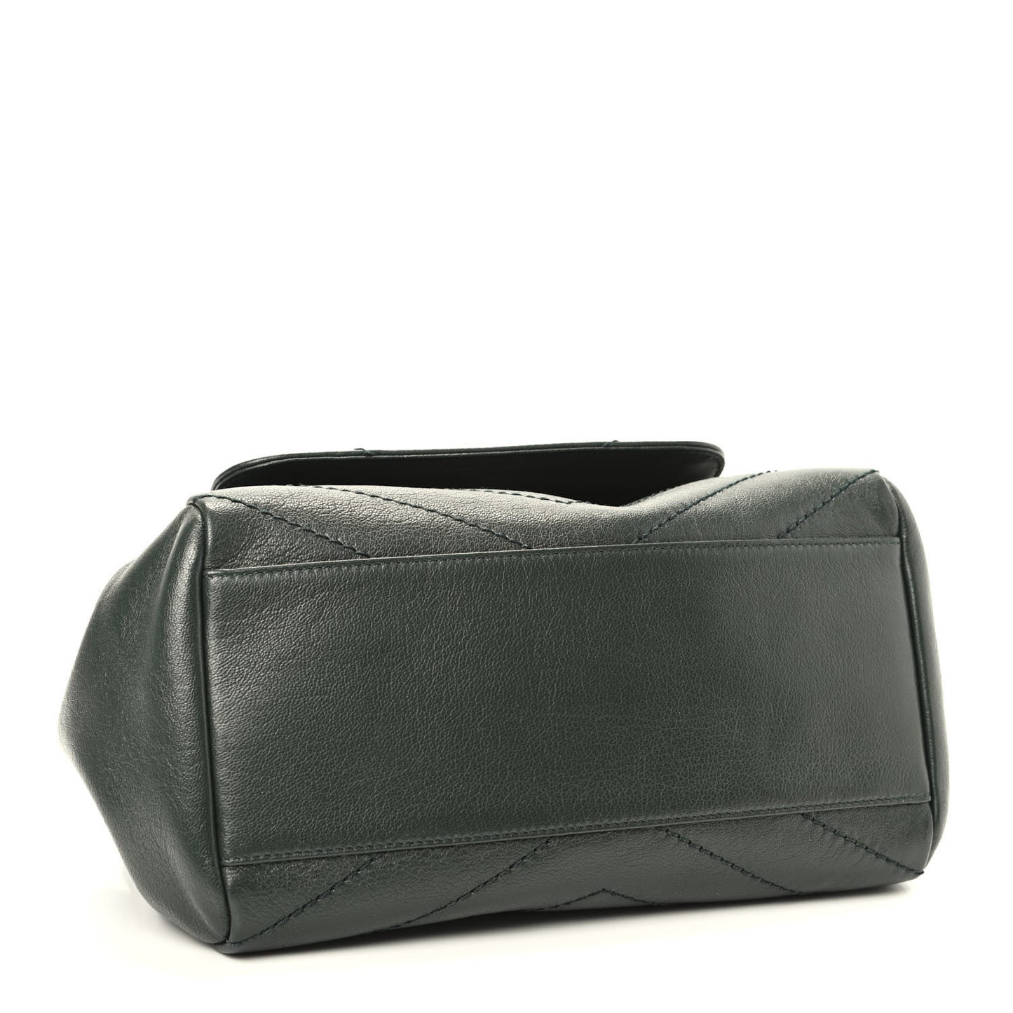 Vintage Lambskin Chevron Monogram Small Nolita Olive Green