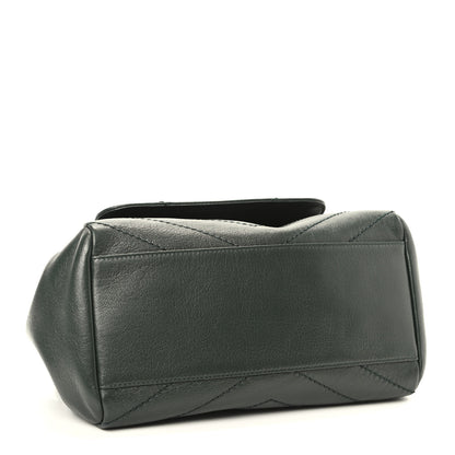Saint Laurent Vintage Lambskin Chevron Monogram Small Nolita Olive Green 3 of 8