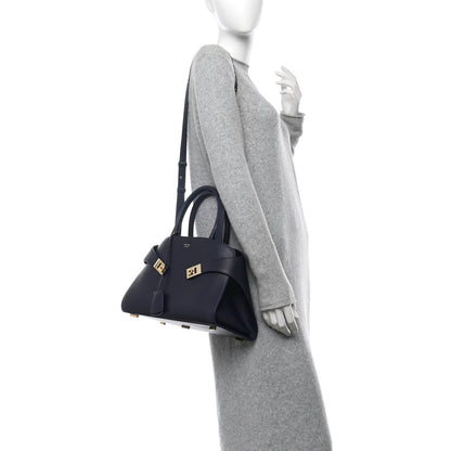 Salvatore Ferragamo Calfskin Small Hug Bag Midnight 2 of 12