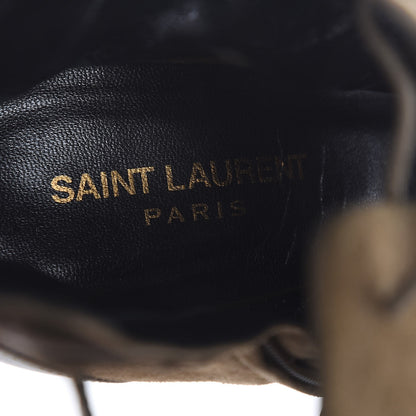 Saint Laurent Kid Scamosciato Peep Toe Ankle Boots 40 Green 9 of 9