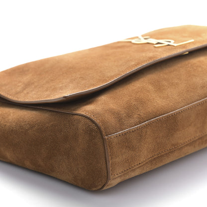 Saint Laurent Smooth Calfskin Suede Medium Reversible Monogram Kate Satchel Light Ochre 7 of 8