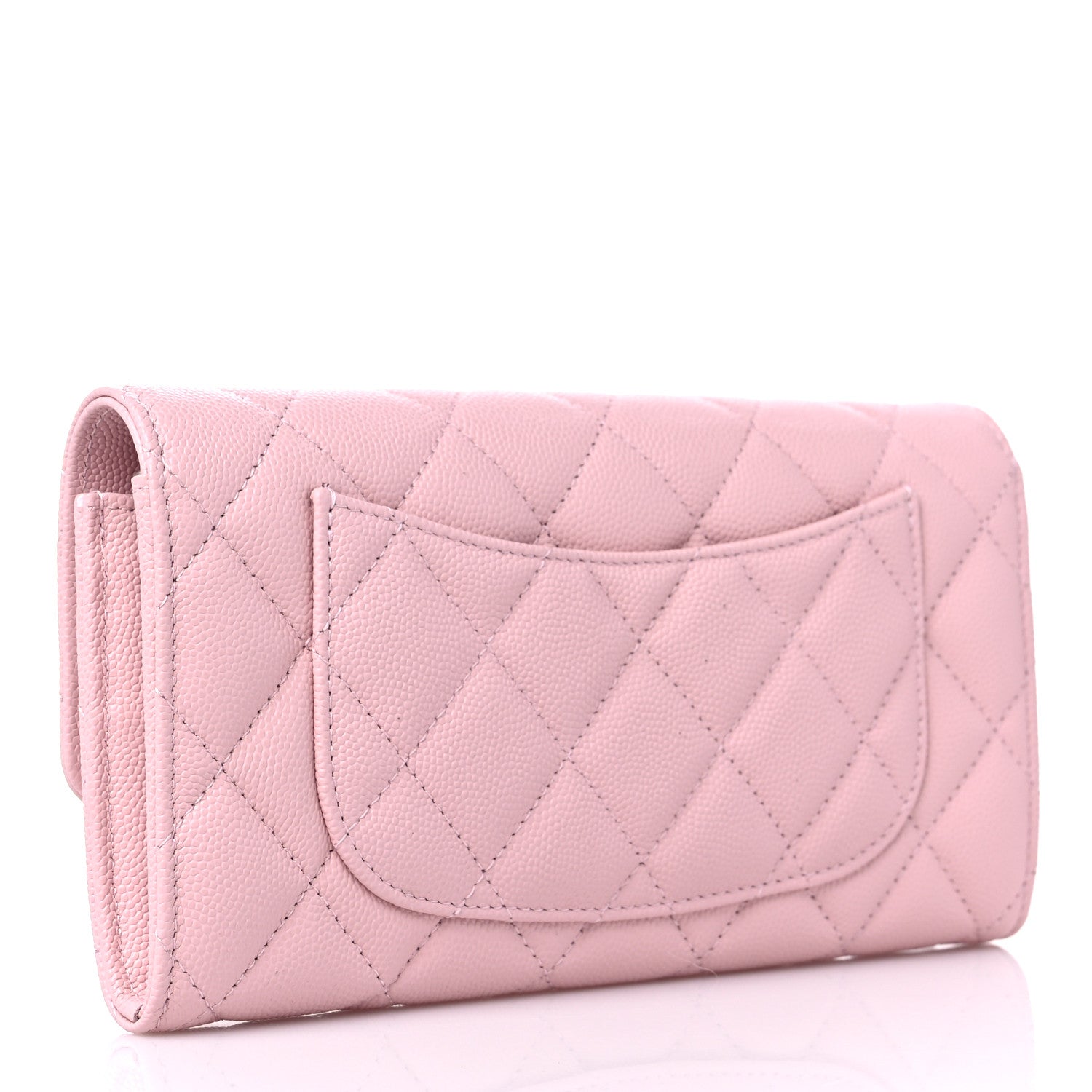 Chanel Caviar Quilted Large Gusset Flap Wallet Light Pink 3 of 11