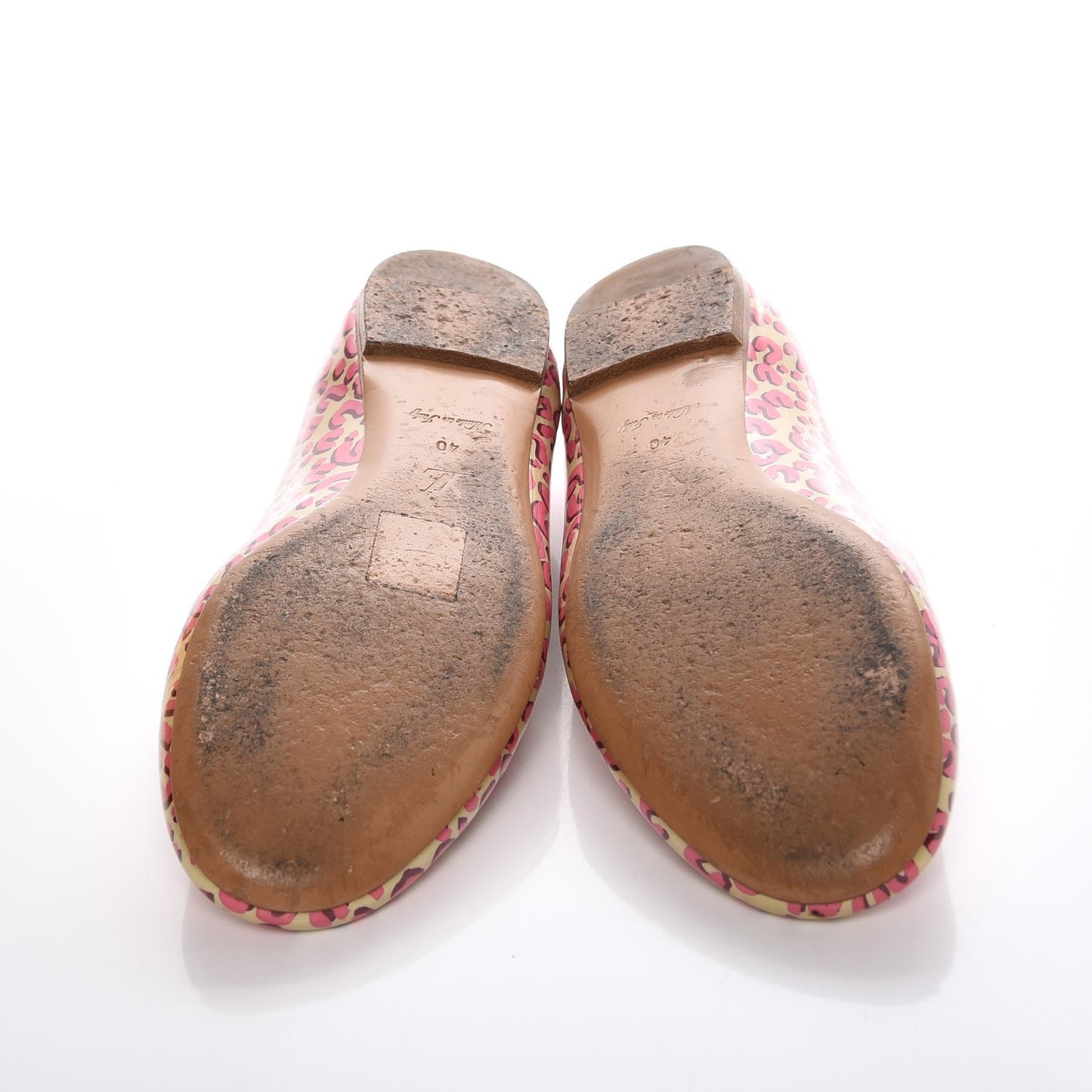 Patent Leopard Ballet Flats 40 Blanc Corail