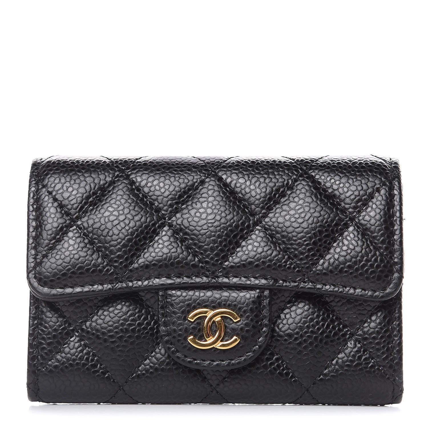Chanel Caviar Quilted Flap Card Holder Black 1 of 9