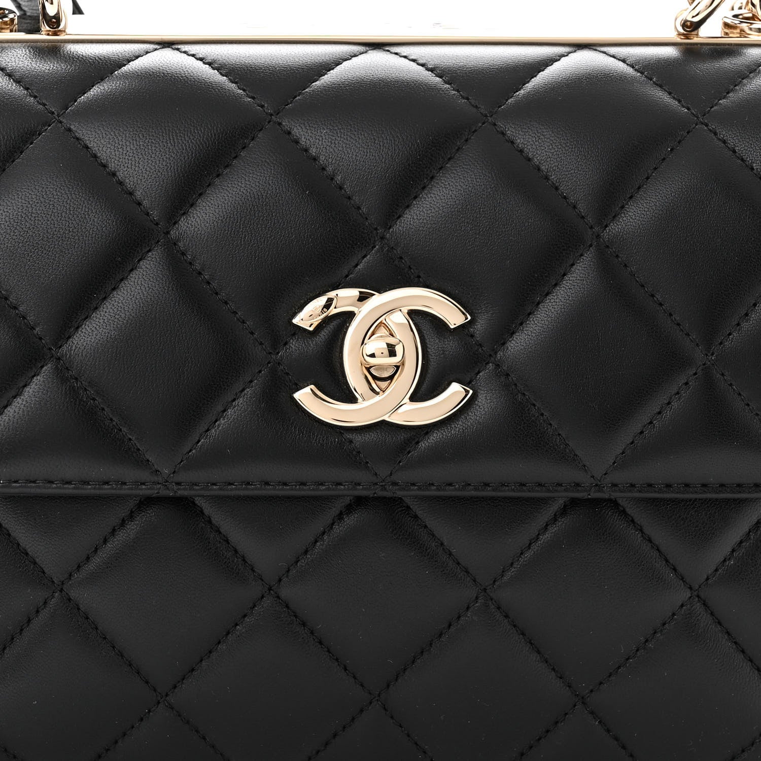 Chanel Lambskin Quilted Small Trendy CC Dual Handle Flap Bag Black 8 of 11