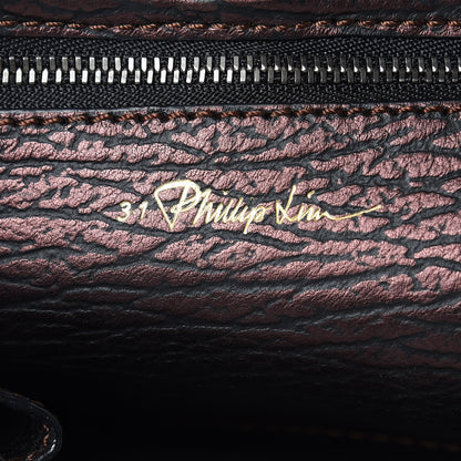 3.1 Phillip Lim 3.1 Metallic Textured Calfskin Mini Pashli Satchel Burgundy 6 of 9