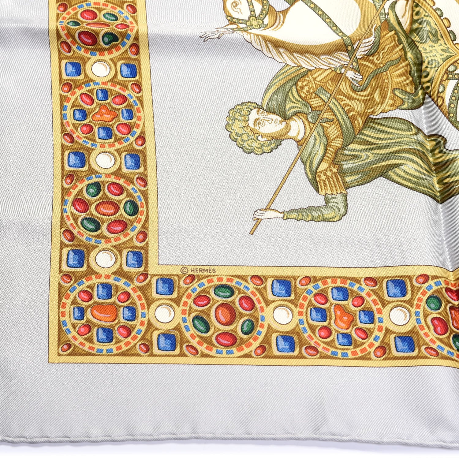 Hermes Silk Le Triomphe Du Paladin Scarf 90 3 of 4