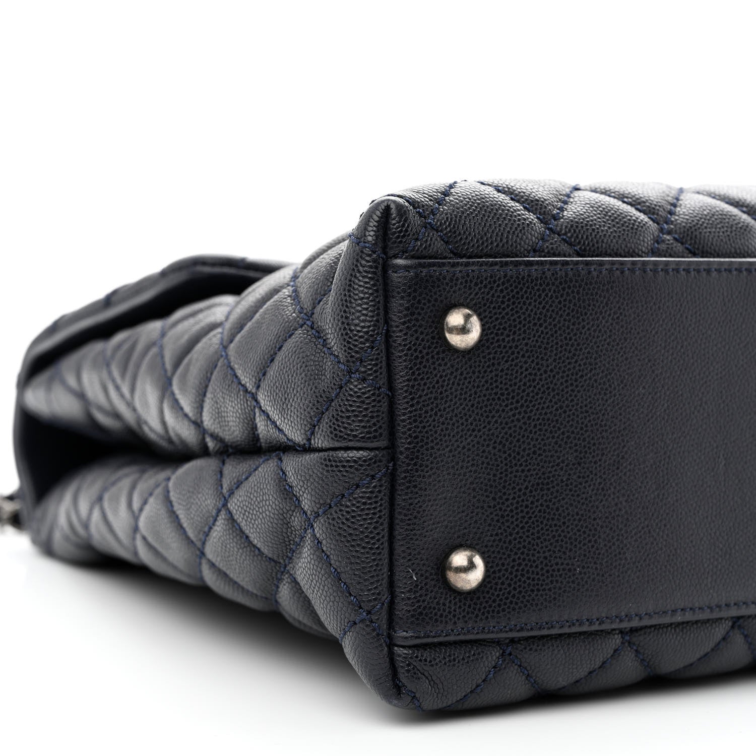Chanel Caviar Quilted Large Coco Handle Flap Navy 9 of 12