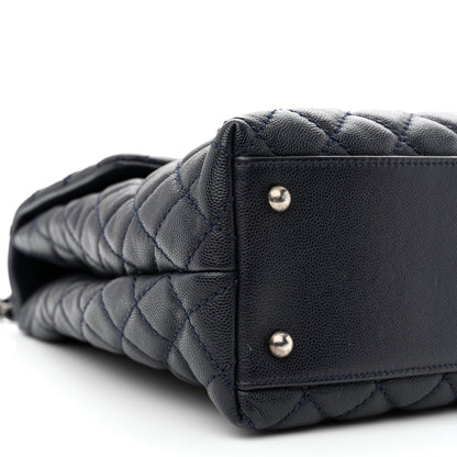 Chanel Caviar Quilted Large Coco Handle Flap Navy 9 of 12