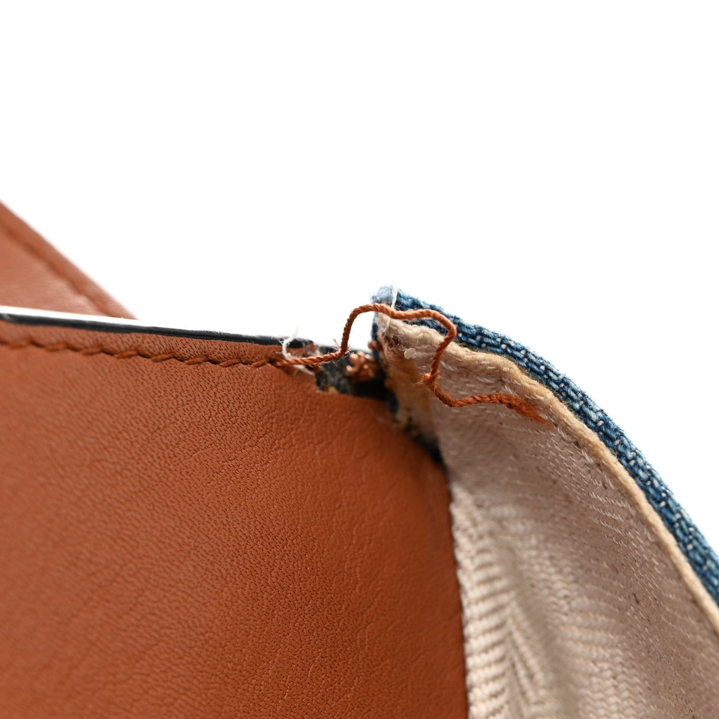 Calfskin Denim Small Hammock Shoulder Bag Blue Tan