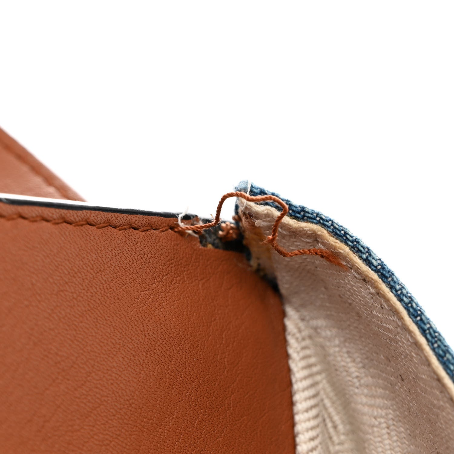 Loewe Calfskin Denim Small Hammock Shoulder Bag Blue Tan 11 of 13